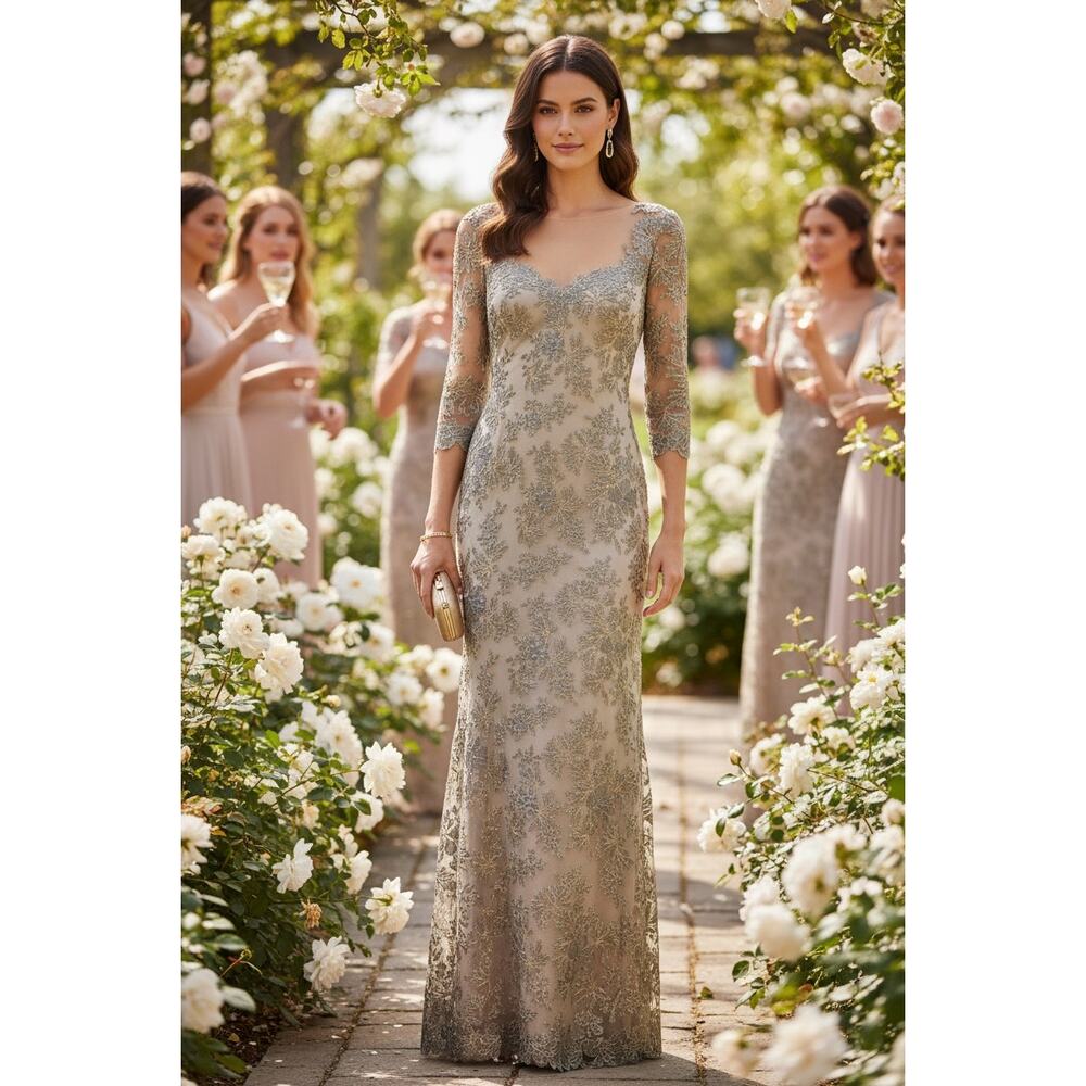 NWT TADASHI SHOJI DRESS GOWN MOTHER OF THE BRIDE WEDDING GUEST EVENING FORMAL